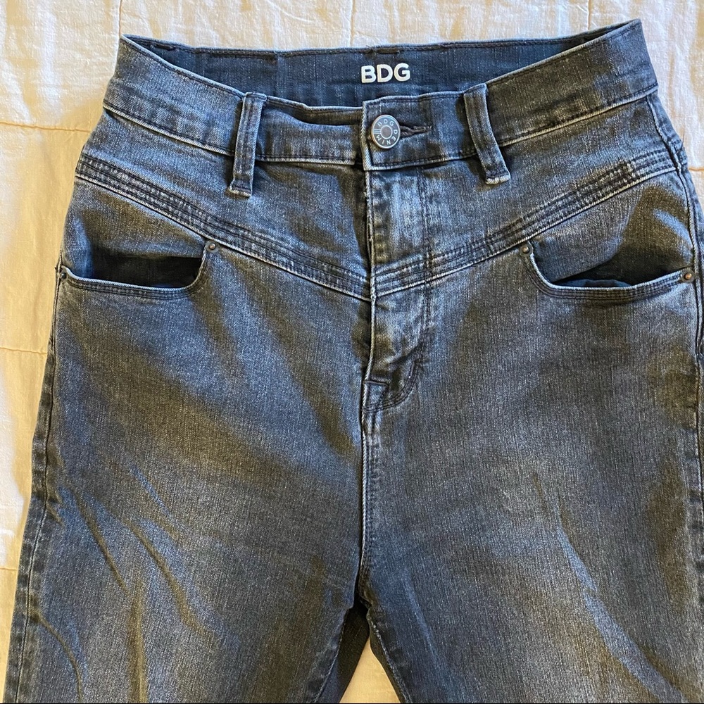 BDG Dark Gray Skinny Jeans with chevron stitch